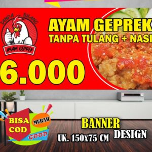 Jasa desain BANNER ukuran 150x75 cm